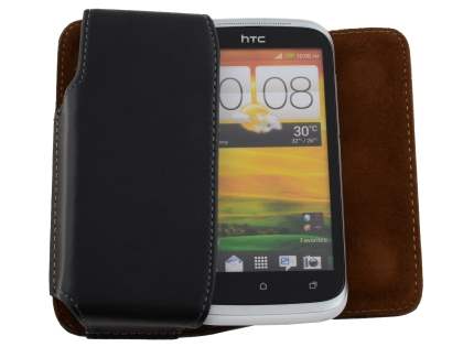 Extra-tough Genuine Leather ShineColours belt pouch for HTC Desire X