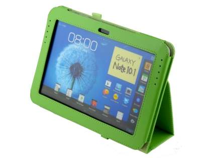 Synthetic Leather Flip Case with Fold-Back Stand for Samsung Galaxy Note 10.1 4G - Green