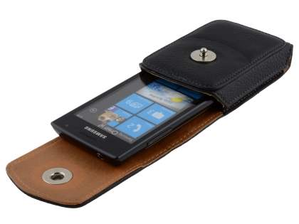 Textured Synthetic Leather Vertical Belt Pouch for Samsung Omnia W I8350