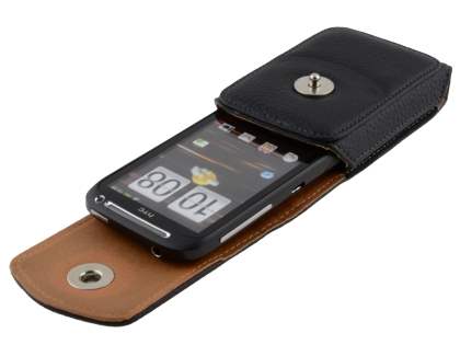 Textured Synthetic Leather Vertical Belt Pouch for HTC Desire S