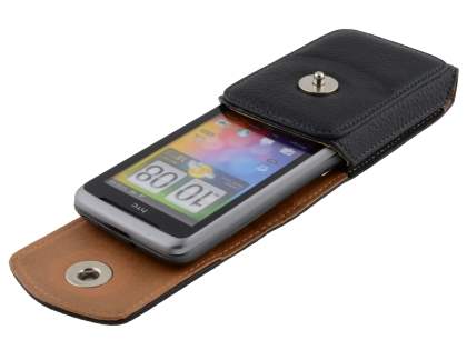 Textured Synthetic Leather Vertical Belt Pouch for HTC Desire Z