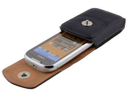 Textured Synthetic Leather Vertical Belt Pouch for Nokia C7