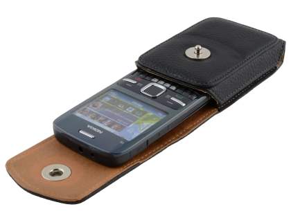 Textured Synthetic Leather Vertical Belt Pouch for Nokia C3