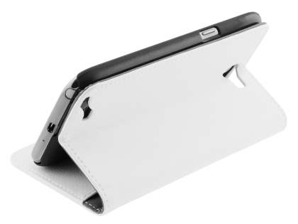 Synthetic Leather Wallet Case with Stand for Samsung Galaxy Note 2 4G - Pearl White