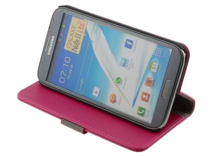 Synthetic Leather Wallet Case with Stand for Samsung Galaxy Note 2 4G - Pink