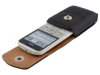 Textured Synthetic Leather Vertical Belt Pouch for Nokia E5
