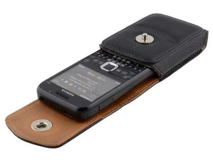 Textured Synthetic Leather Vertical Belt Pouch for Nokia E63