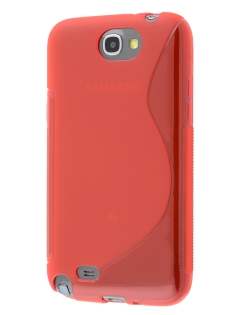 Wave Case for Samsung Galaxy Note 2 4G - Frosted Red/Red Soft Cover