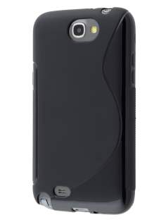 Wave Case for Samsung Galaxy Note 2 4G - Frosted Black/Black Soft Cover