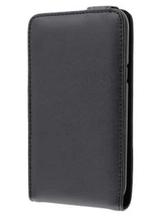 Genuine Leather Flip Case for Samsung Galaxy Note 2 4G - Classic Black
