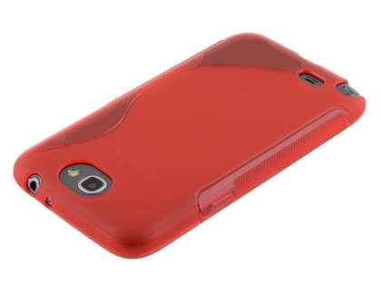 Wave Case for Samsung Galaxy Note 2 4G - Frosted Red/Red