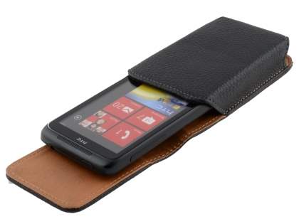 Textured Synthetic Leather Vertical Belt Pouch for HTC 7 Trophy