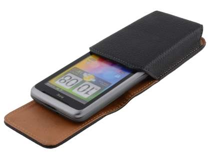 Textured Synthetic Leather Vertical Belt Pouch for HTC Desire Z