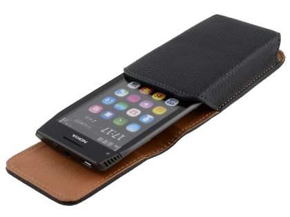 Textured Synthetic Leather Vertical Belt Pouch for Nokia X7