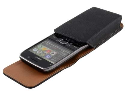 Textured Synthetic Leather Vertical Belt Pouch for Nokia E6