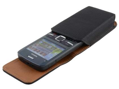 Textured Synthetic Leather Vertical Belt Pouch for Nokia C3