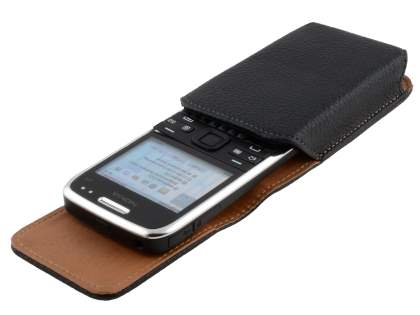 Textured Synthetic Leather Vertical Belt Pouch for Nokia E72