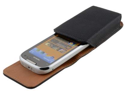 Textured Synthetic Leather Vertical Belt Pouch for Nokia C7