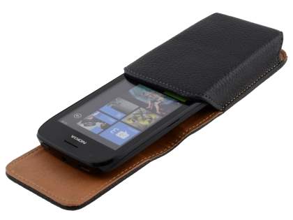 Textured Synthetic Leather Vertical Belt Pouch for Nokia Lumia 710