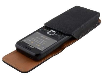 Textured Synthetic Leather Vertical Belt Pouch for Nokia E63