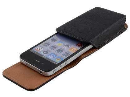 Textured Synthetic Leather Vertical Belt Pouch for iPhone 4/4S