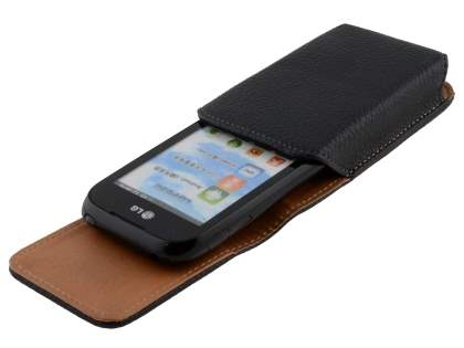 Textured Synthetic Leather Vertical Belt Pouch for LG P690 Optimus Spirit