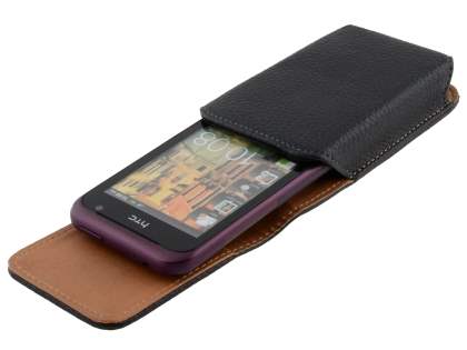 Textured Synthetic Leather Vertical Belt Pouch for HTC Rhyme