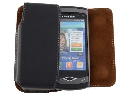 Extra-tough Genuine Leather ShineColours belt pouch for Samsung S8500 Wave