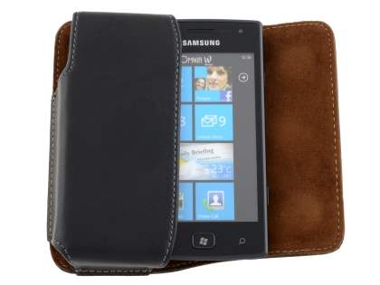 Extra-tough Genuine Leather ShineColours belt pouch for Samsung Omnia W I8350
