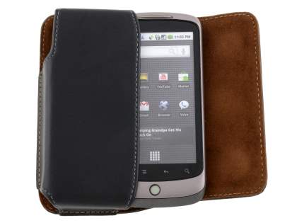 Extra-tough Genuine Leather ShineColours belt pouch for HTC Google Nexus One