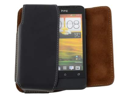 Extra-tough Genuine Leather ShineColours belt pouch for HTC One V