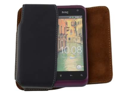 Extra-tough Genuine Leather ShineColours belt pouch for HTC Rhyme