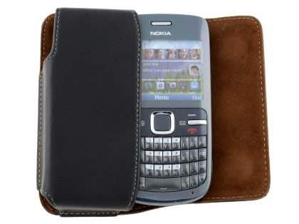 Extra-tough Genuine Leather ShineColours belt pouch for Nokia C3