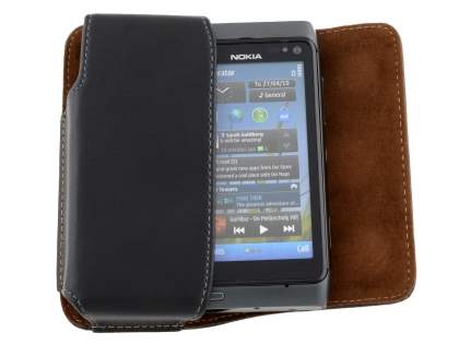 Extra-tough Genuine Leather ShineColours belt pouch for Nokia N8
