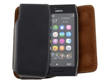 Extra-tough Genuine Leather ShineColours belt pouch for Nokia X7