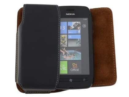 Extra-tough Genuine Leather ShineColours belt pouch for Nokia Lumia 710