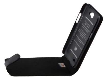 Genuine Leather Flip Case for Samsung Galaxy Note 2 4G - Classic Black