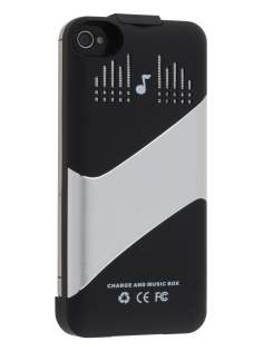 iPhone 4/4S Battery Case with Inbuilt Speakers - Black