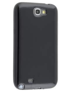 Frosted Colour TPU Gel Case for Samsung Galaxy Note 2 4G - Classic Black Soft Cover