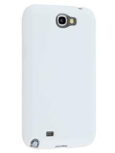 Frosted Colour TPU Gel Case for Samsung Galaxy Note 2 4G - White Soft Cover