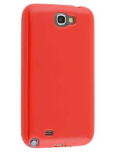 Frosted Colour TPU Gel Case for Samsung Galaxy Note 2 4G - Red Soft Cover