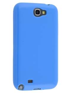 Frosted Colour TPU Gel Case for Samsung Galaxy Note 2 4G - Blue Soft Cover