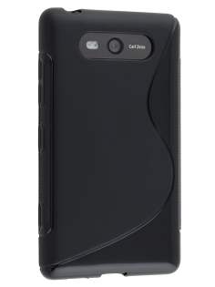 Wave Case for Nokia Lumia 820 - Frosted Black/Black Soft Cover
