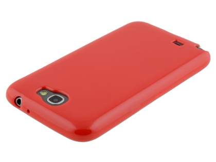 Frosted Colour TPU Gel Case for Samsung Galaxy Note 2 4G - Red