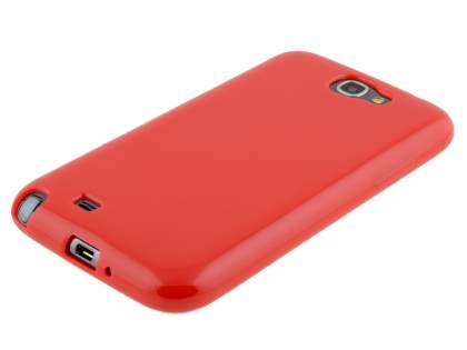 Frosted Colour TPU Gel Case for Samsung Galaxy Note 2 4G - Red