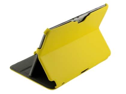 Synthetic Leather Flip Case with Multi-Angle Tilt Stand for Samsung Galaxy Note 10.1 4G - Canary Yellow