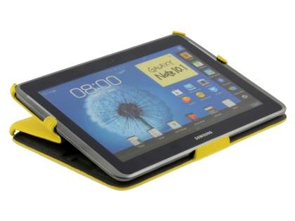 Synthetic Leather Flip Case with Multi-Angle Tilt Stand for Samsung Galaxy Note 10.1 4G - Canary Yellow