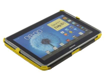 Synthetic Leather Flip Case with Multi-Angle Tilt Stand for Samsung Galaxy Note 10.1 4G - Canary Yellow