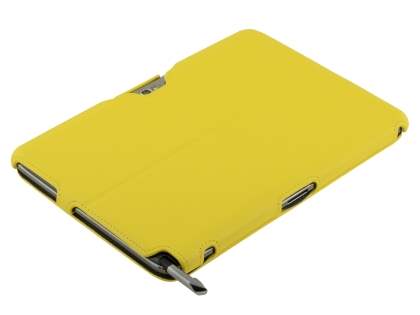 Synthetic Leather Flip Case with Multi-Angle Tilt Stand for Samsung Galaxy Note 10.1 4G - Canary Yellow