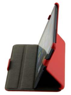 Synthetic Leather Flip Case with Multi-Angle Tilt Stand for iPad mini 1/2/3 - Red